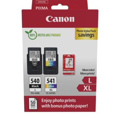 Canon pachet cartuse cearneala PG-540L/CL-541XL Photo value pack, capacitate negru: 300 pagini/11ml, Color: 400 pagini / 15ml, Compatibil cu: PIXMA GM2050, PIXMA MG2140, PIXMA MG2150, PIXMA MG2155, PIXMA MG2250, PIXMA MG3140, PIXMA MG3150, PIXMA MG3250, - Img 3