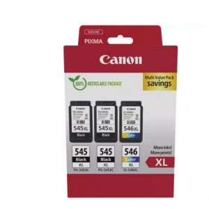 Canon pachet cartuse cearneala PG-545XL X2 /CL-546XL MULTIPACK, capacitate negru: 2 X 400 pagini/13ml, Color: 300 pagini / 15ml, Compatibil cu: PIXMA 2550S, PIXMA IP2850, PIXMA MG2450, PIXMA MG2550, PIXMA MG2950, PIXMA MG3050, PIXMA MG3051, PIXMA MG3052,