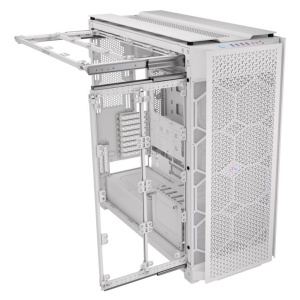 Carcasa CORSAIR 9000D AIRFLOW Super Full Tower RGB ALB, Tempered Glass, Sloturi Expansiune 8 orizontale sau 4 verticale+ verticale pentru placa de baza secundara, Drive Bays: 5x3.5" 6x2.5", Ventilatoare Suportate: 18 (spate: 2x120mm sau 1x140mm, fata: - Img 5