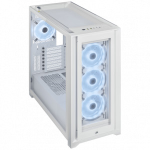 Carcasa CORSAIR iCUE 5000X RGB QL Edition Mid-Tower ATX WHITE, Expansion Slots 7 vertical + 2 horizontal