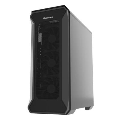 Carcasa GENESIS IRID 505F Mid Tower NEGRU, Tempered Glass, Sloturi Expansiune 8, Drive Bays: 2x3.5" 7x2.5", Ventilatoare Suportate: 6 (spate: 1x120mm, fata: 3x120mm sau 2x140mm, sus: 2x120mm sau 2x140mm), Ventilatoare Incluse: 5 (sus: 1x120mm, fata: - Img 6