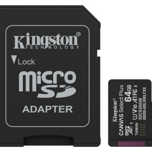 Card de Memorie MicroSDXC Kingston64GBCanvas Select PlusCu Adaptor