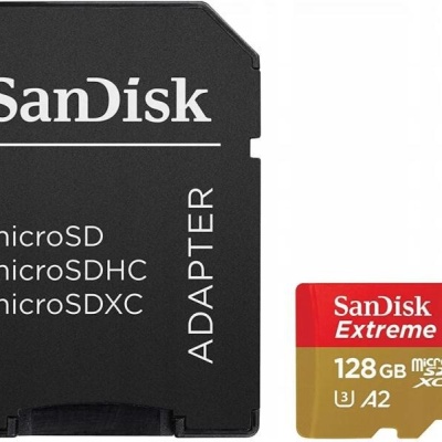 Card de Memorie MicroSDXC SanDisk, 128GB, UHS-I, Class 10, 80MB/s + Adaptor
