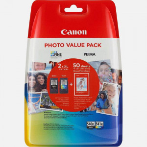 Cartus cerneala Canon PG-540XL + CL-541XL, multipack (black, color, hartie foto GP-501 50 coli), pentru Canon Pixma MG2150, Pixma MG2250, Pixma MG3150, Pixma MG3250, Pixma MG3550, Pixma MG4150, Pixma MG4250, Pixma MX375, Pixma MX395, Pixma MX435, Pixma
