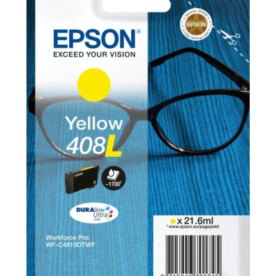 Cartus cerneala Epson 408L Ink Tank, DURABrite Ultra ink, Yellow, capacitate 21.6ml, 1.7k pagini, pentru WorkForce Pro WF-C4810DTWF. - Img 3