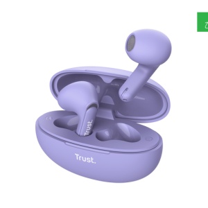 Casti Trust Yavi wireless, TWS, bluetooth, interfata USB-C, frecventa de raspuns 20 Hz - 20.000 Hz, violet