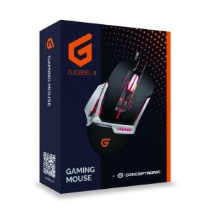 Conceptronic DJEBBEL02B 8D Gaming USB Mouse, 4000 DPI, 77 x 130 x 48 mm