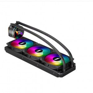 Cooler Procesor 1STPLAYER THUNDERSTORM TS3 360 NEGRU, marime radiator 380mm, 3 ventilatoare ARGB, Viteza ventilatoare 600-1800 RPM +/- 10%, Viteza pompa: 2500 +/- 10%, Suport AMD: AM5/AM4/AM3/AM2/FM3/FM2/FM1, suport INTEL: LGA1700/115x/1366/2011 Airflow: - Img 3