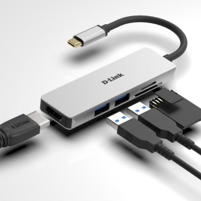 D-Link DUB-M530 5-in-1 USB-C Hub with HDMI and SD/microSD card reader, DUB-M530,1* USB-C connector with USB cable 11.5 cm, 1* HDMI Port, 2* USB Type-APort (USB 3.0), 1* SD card slot, 1* microSD card slot, Weight: 42g. - Img 5
