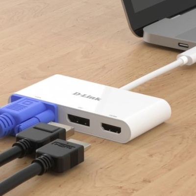 D-Link DUB-V310 3-in-1 USB-C Hub with HDMI, VGA and DisplayPort DUB-V310 ,1* USB-C connector , 1* HDMI Port, 1* VGA, 1* DisplayPort. - Img 6