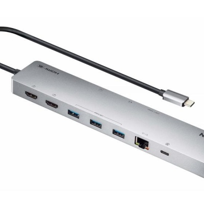 Docking Station ATEN UH3240-AT. Tehnologia de conectare: Prin cablu, Interfaţă gazdă: USB tip-C, Putere USB Redată până la: 100 W. Viteză transfer de date Ethernet LAN: 1000 Mbit/s. Culoarea produsului: Argint, Carduri de memorie compatibile: MicroSD