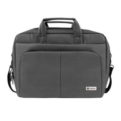 Geanta laptop Natec Gazelle, compatibilitate dimensiune laptop 15.6", 3 compartimente, material Polyester, gri