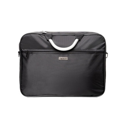 Geanta laptop Spacer Axel, compatibila cu laptopuri cu diagonala de pana la 15.6", 1 compartiment depozitare principal, 1 buzunar frontal, manere aluminiu, material nylon, rezistent la apa, negru