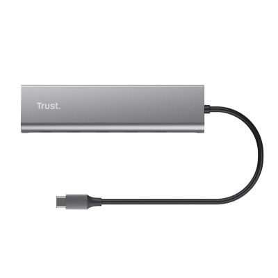 Hub Trust Halyx, 5 porturi USB-C 3.2 gen 1: 1 USB-C 100W PD port / 4 USB-C data ports, USB PD 3.0, gri - Img 3