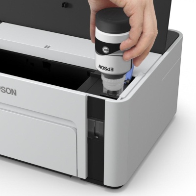 Imprimanta inkjet mono CISS Epson M1120, dimensiune A4, viteza max 32ppm, rezolutie printer 1440x720dpi, alimentare hartie 150 coli, volum maxim printare : 15000pagini/luna, interfata: USB 2.0, Wireless, consumabile: Ecotank MX1xx negru XL (6k/pag.), - Img 3