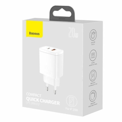 Incarcator Baseus Compact, fast charge 20W, alb - Img 4