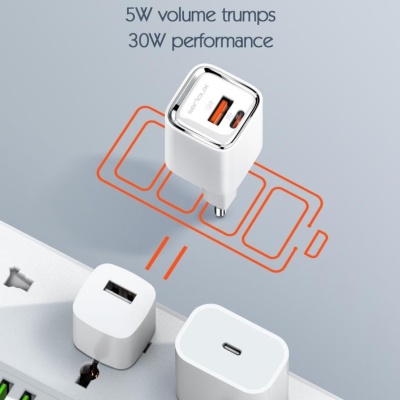 Incarcator retea Serioux 30W Quick Charge, Intrare AC100-240V~ 50/60Hz 0.7A Max, PD Ieșire: 5V-3A, 9V-3A, 12V-2.5A, 15V 2A, 20V=1.5A (30W), QC Ieșire: 5V-3A, 9V-2A, 12V=1.5A (18W), PD+QC=5V=3.6A, Total: 30W Max - Img 7
