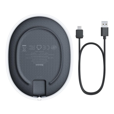INCARCATOR wireless Baseus Jelly Qi 15W, compatibilitate smartphones si airpods, cablu Type-C la USB inclus, negru - Img 9