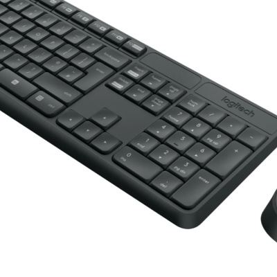 Kit Tastatura + mouse wireless Logitech MK235, interfata USB, distanta de operare pana la 10m, 100 taste, rezolutie mosue 1000 DPI, gri - Img 3