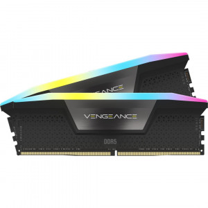 Memorie RAM CORSAIR VENGEANCE RGB 32GB (2x16) DDR5, 5600MHZ, CL40, 1.25V XMP 3.0 black