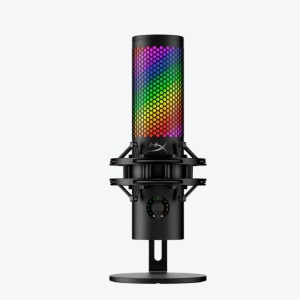 Microfon gaming HyperX QuadCast 2 S pentru Streamers/Content Creators, cardioid, USB-C, 32-bit bit depth, 192kHz sampling rate, 100+ LED-uri aRGB, PC Win11, Mac, Steam Deck, negru