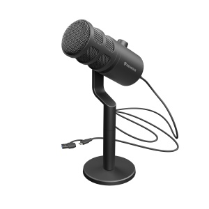 Microfon Genesis Radium 350D, tip Dynamic, model cardioid, suport fix, conectivitate USB-C, raspuns in frecventa 60 - 14.000 Hz, sensibilitate 48 dB, lungime cablu 250 cm, negru