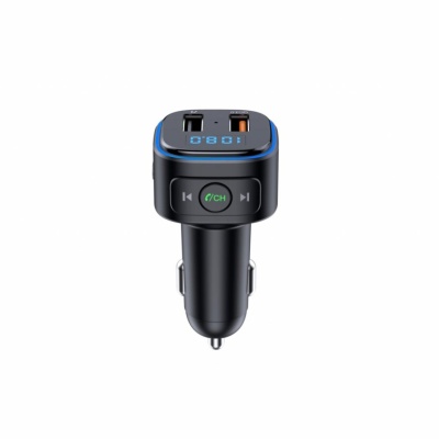 Modulator FM Serioux ABFM46, Bluetooth 5.0 , raza actiune de până la 5 m, voltaj intrare: 1x DC 12V/24V, 2 porturi USB: 1 X USB QC3.0 1 x USB audio (pana la 32 GB), format muzica: MP3/WMA/WAV, frecvența FM: 87.5MHz - 108.0MHZ , microfon incorporat,