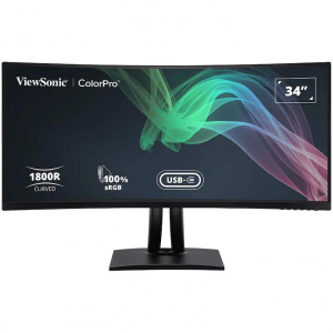 Monitor 34'' ViewSonic VP3481A, WQHD+ 3440x1440, sRGB, Curved LCD Monitor, (Ethernet, USB type B*1, HDMI*1 , DP to DP*1, Type-C*1(1.8M) PIP/PBP, KVM, Speaker