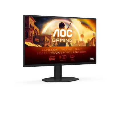 Monitor AOC 24.5" 25G42E, Diagonal (inch): 24.5, Diagonal (cm): 62, Aspect ratio: 16:9, Panel: IPS, Resolution: 1920x1080, Refresh Rate: 180Hz, Response time GtG: 1ms, Response time MPRT: 0.5ms, Brightness (max): 300 cd/m², Contrast (static) : 1000:1, - Img 4