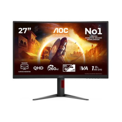 Monitor Gaming AOC CQ27G4Z2, 27", 2560 x 1440 pixeli, Black, 3 ani Garantie