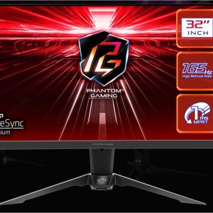 Monitor Gaming Asrock PG32QF2B, diagonala: 31.5", Aspect: 16:9, anti-glare, Rezolutie: 2560 x 1440, Refresh rate: 165Hz, Luminozitate: 550 cd/m2, Contrast: 3000:1, unghi vizualizare: 178°(H) / 178°(V), culori: 16.7M, Timp raspuns: 1ms, Flicker free,
