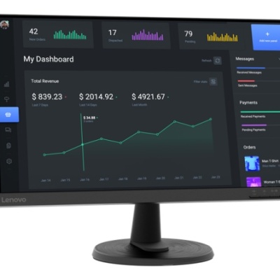 Monitor Lenovo C24-40 Monitor; 23.8"VA, FHD (1920x1080), 16:9, Brightness: 250 cd/m², Contrast ratio: 3000:1, Response time: 7ms (Level 1) / 6ms (Level 2) / 5ms (Level 3) / 4ms (Level 4) / 19ms (Off mode), Dot / Pixel Per Inch: 92 dpi, Color Gamut: 72%