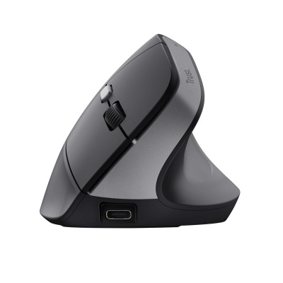 Mouse ergonomic fara fir Trust Bayo II, rezolutie maxima 2400 DPI, 6 butoane, interfata USB-C, 2.4GHz, negru - Img 7