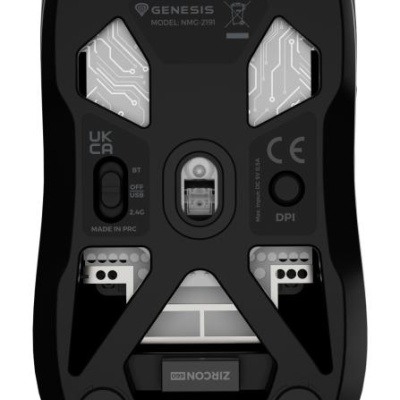Mouse gaming wireless Gensesis Zircon 660, senzor optic Pixart PAW3311, interfata USB, rezolutie maxima 12000 DPI, numar butoane 6, iluminare RGB, switch mecanic Huano Purple 90M, negru - Img 10