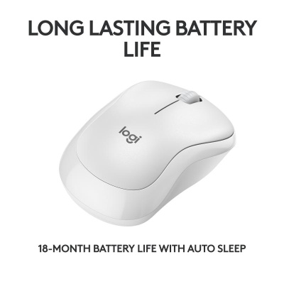 Mouse Logitech MK240 Silent Wireless, optic, interfata Bluetooth, rezolutie 1000 DPI, alb - Img 9