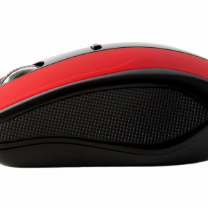 Mouse Serioux, Rainbow 400, fara fir, USB, senzor optic, distanta de operare; 10m, precizie: 1000/1600DPI ajustabila, 4 butoane, 2x baterie AAA, sisteme de operare: Windows / Mac OS / Linux, rosu