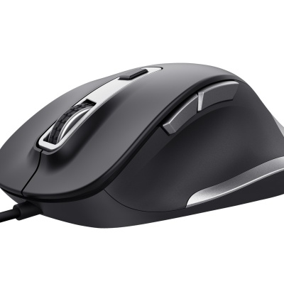 Mouse Trust Fyda cu fir, optic, interfata USB 2.0 rezolutie maxima 5000 DPI, 6 butoane, negru - Img 2