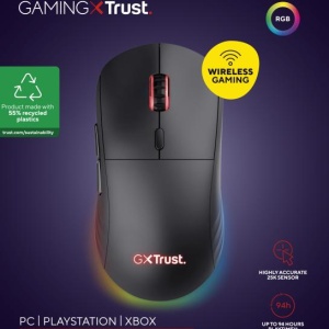 Mouse wireless Trust GXT 927 Redex+, rezolutie maxima 25600 DPI, senzor PAW3370, polling rate 125/250/500/1000Hz, iluminare full RGB, negru - Img 12