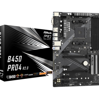 Placa de baza ASRock B450 Pro4 R2.0, Socket AM4, DDR4, ATX