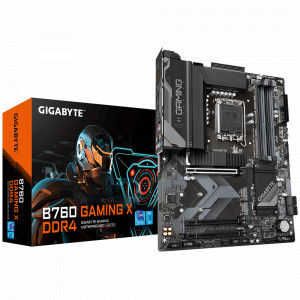Placa de baza Gigabyte B760 GAMING X DDR4 LGA 1700, 4x sloturi ram, max. 128GB, frecventa maxima suportata 5133MHz, 1x DisplayPort, 1x HDMI, 3x PCIe x16, 4x conectori SATA 6GB/s, 1x LAN 2.5 Gbps, ATX