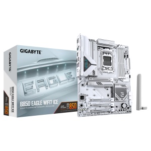 Placa de Baza GIGABYTE B850 EAGLE WIFI7 ICE AM5, 4x DDR5, 1x DP 1x HDMI, 1x PCIE 5.0 x16 1x PCIE 4.0 x16 2x PCIE 3.0 x16, 3x M.2, 4x SATA 6GB/s, ATX