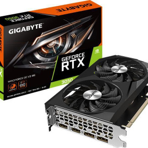 Placa Video GIGABYTE GEFORCE RTX 3050 WINDFORCE OC 8G V2 GDDR6 128 bit PCIE 4.0, 2x DP 2x HDMI