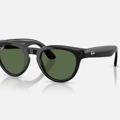 RayBan Meta HEADLINER Low Bridge Fit - Shinny Black - G-15 Green GEN2