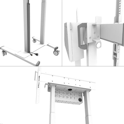 Stand mobil motorizat Neomounts by Newstar, 37"-100", 110 kg, VESA 800x600, alb - Img 5
