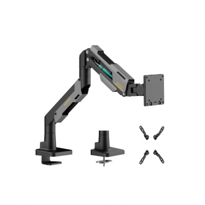 Suport monitor Serioux SRXA-MM101-C012GR, arc cu gaz, compatibilitate dimensiune ecran 24"-57", greutate maximă suportata: 2~30 kg, VESA: 75x75, 100x100, 100x200, 200x100, 200x200, inclinare: +70°~-45°, pivotare: +90°~-90°, rotația ecranului: 360°