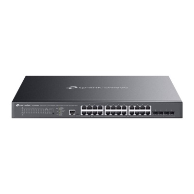 Switch TP-Link 24 porturi, 24x RJ452x 10G, SFP+ (uplink), viteza LAN 10/100/1000 Mbps, buget POE 500 W, Layer 2+, 16 Porturi PoE+, 8 Porturi PoE++