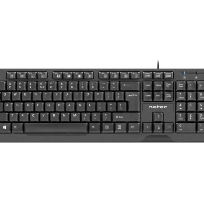 Tastatura cu fir Natec Trout Slim, lungime cablu 180 cm, numar taste 104, negru