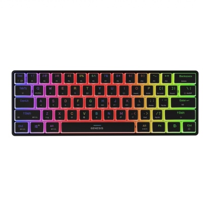 Tastatura gaming mecanica wireless Genesis Thor 660 G2 60% , iluminare RGB, switch-uri Brown, 61 taste, 13 butoane multimedia, negru - Img 2