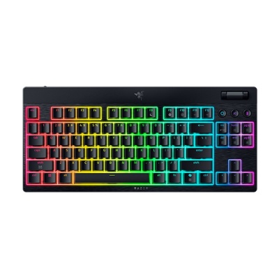 Tastatura mecanica wireless Razer Blackwidow V4 Low profile HyperSpeed TKL, switch Razer™ Low-profile Mechanical Switches (Yellow Linear Switch), 110 taste, iluminare Razer™ Chroma RGB, negru