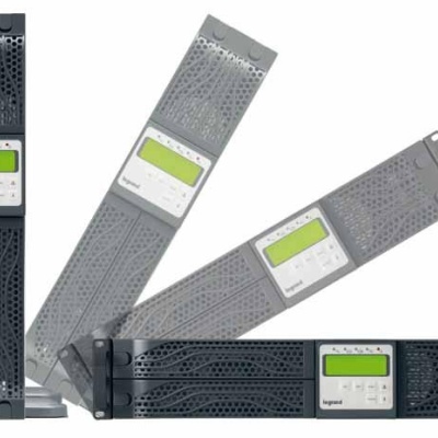 UPS Legrand Daker DK Plus, 1000VA/ 900W tip online cu dubla conversie, forma Rack/Tower, 0.9 capacitate putere, port comunicare-RS-232/USB, 6 x IEC socket, baterie: 3 x 12 V / 7.2 Ah, frecventa baterie (Hz): 50/60 Hz ± 0.1, 230V, dimensiuni (W x D x H - Img 2
